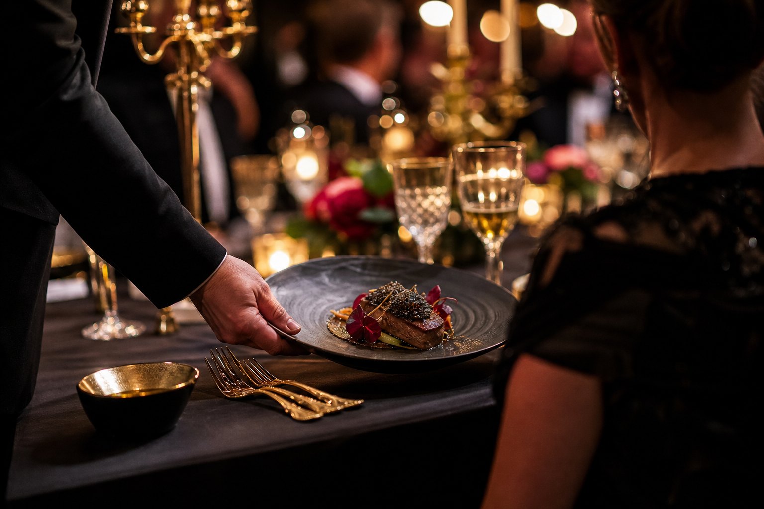 Blog Zenit Event - wykwintny talerz podczas eleganckiej kolacji