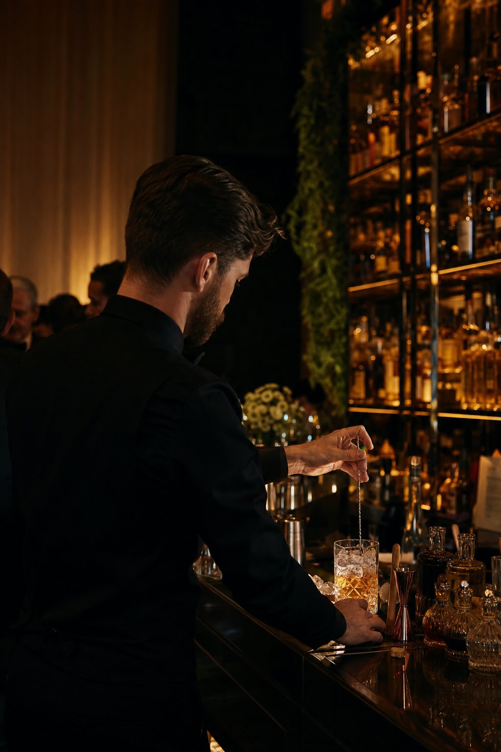 Agencja eventowa w Bartoszycach - barman przygotowujący koktajl na eleganckim barze