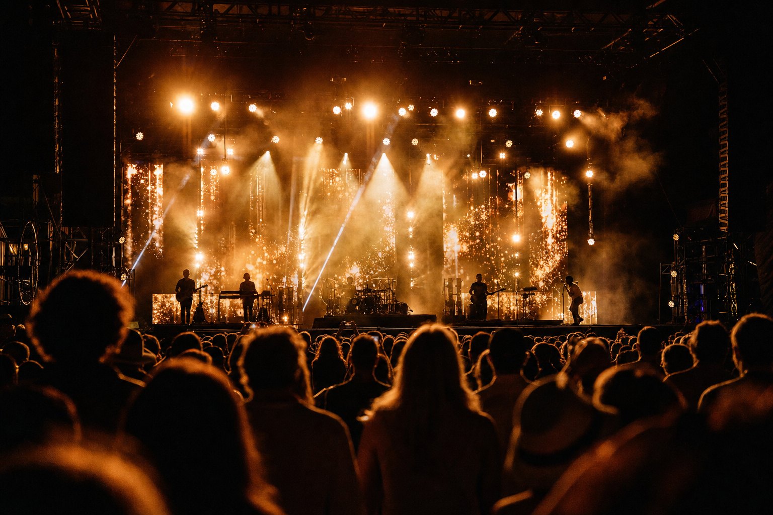 Jubileusze firmowe - zespół na scenie podczas wieczornego show