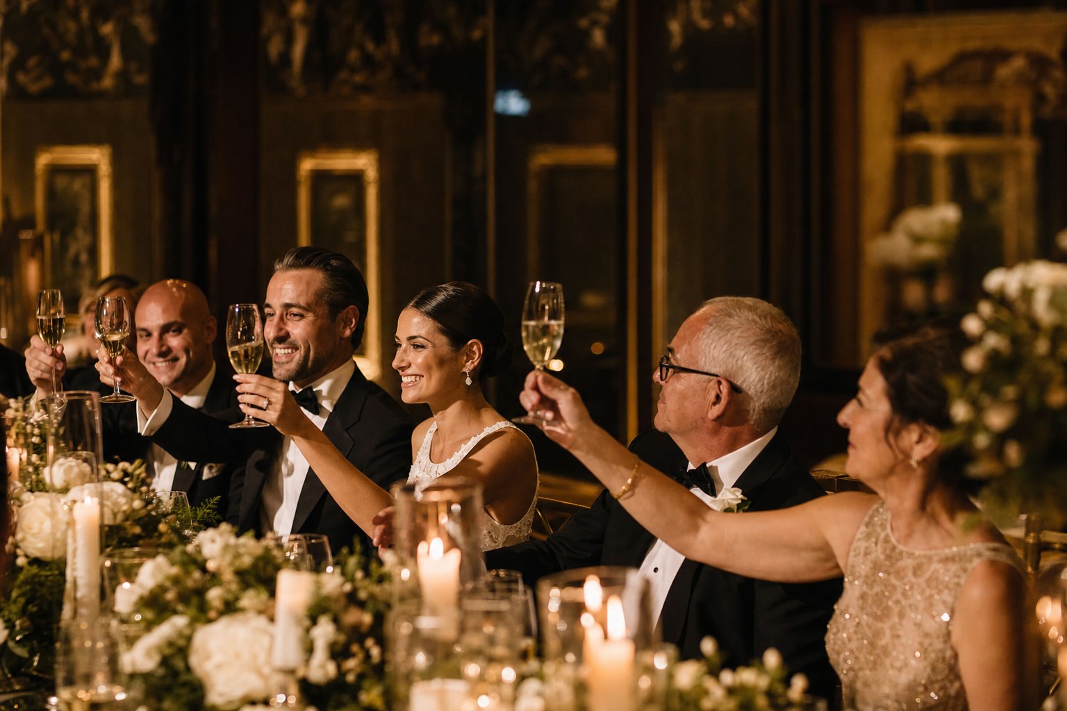 Jubileusze firmowe - uroczysty toast przy stole prezydialnym